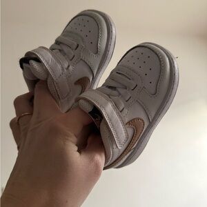 Nike Kids White and Tan Sneakers